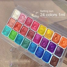 98/72/60 Colors Solid Watercolor Paints 1ml Glitter Series, Long-Lasting Colors, Suitable For Watercolor Painting And Art Creation - Single Piece - View 16
