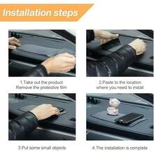 1pc Car Dashboard Anti-Slip Mat, Sticky And Stable, Can Hold Phone, Keys, Keychains, Remote Controls, Keeps Items Organized, Easy Installation, Safer And More Convenient For Driving - 1pcs Black Storage Non-slip Mat - View 8