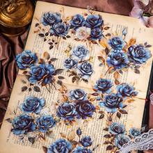 10 piezas/paquete Grandes pegatinas con tema de rosas, pegatinas decorativas vintage creativas, materiales de manualidades para decoración DIY, regalo de vacaciones, suministros escolares personalizados para scrapbooking - Estilo 4 - Ver 6