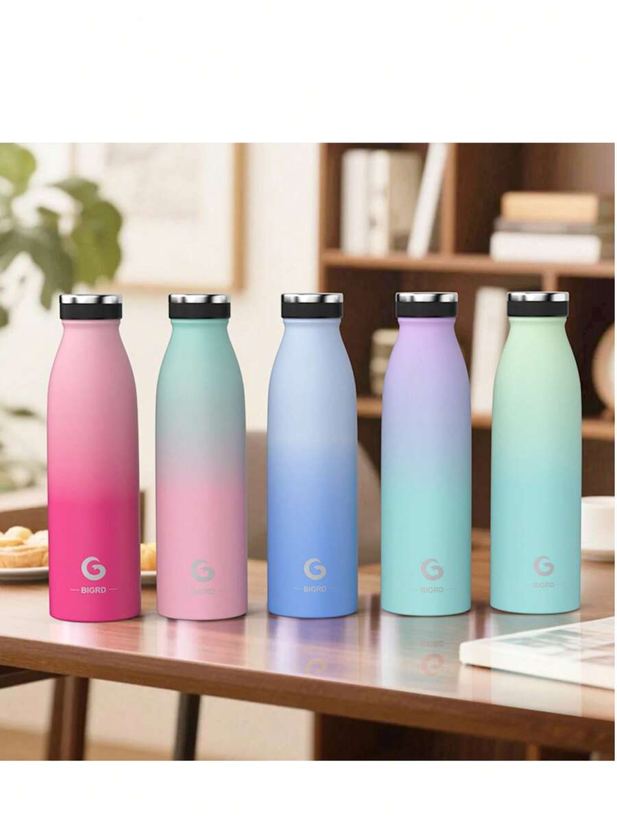 1 pièce Bouteille d'eau en acier inoxydable BIGRD de 750 ml, bouteille portable étanche à boire directement avec boîte cadeau, indispensable pour la randonnée, les voyages, l'école, la maison, la course, l'été