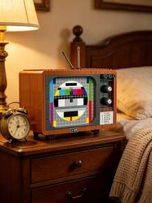 Luxury Mini Architecture Game, Adult Stress Relief And Anxiety Reducing Toy, Fun Adult Game Set, Creative Retro Furniture Assembly Puzzle, Perfect Birthday Gift, Exquisite TV Set Building Model Kit (With Stickers), Luxurious Desktop And Bedroom Decor, Helpful For Stress And Anxiety Relief, Hands-On Educational Toy, Stress Relief Toy - Multicolor - View 4