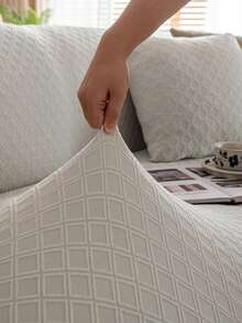 1 bộ bọc ghế sofa liền thân co giãn dùng được cả bốn mùa, chất liệu vải chống trượt, có thanh xốp chống trượt, có thể giặt máy, chống bụi, thân thiện với thú cưng, phù hợp cho phòng ngủ, văn phòng, phòng khách. - Màu Xám nhạt - Xem 8