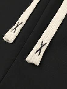 Men'S New York Casual Short Sleeve Black With White Lettering Casual Style| Comfortable Fit, PLUS SIZE  Men's Casual Outfit, Cotton Sportswear Set - 海軍藍 - 查看 6