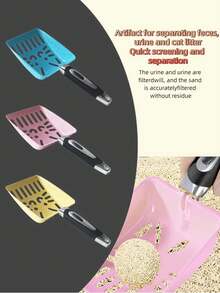 2 件套猫砂铲 + 猫食碗/1 件套不锈钢猫砂铲/1 件套可拆卸猫食碗，仿马桶造型食碗，颈椎保护，防溢漏猫狗食水碗，以及清洁猫砂勺（蓝/黄/粉） - 400毫升 - 查看 7