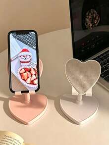 Verstellbarer herzförmiger Handyhalter, dieses süße Herz ist ein Muss! 360° verstellbarer Winkel + höhenverstellbar, passend für alle Telefone/Tablets. Rutschfest und super ästhetisch für Zuhause/Büro, Frühlings-Geburtstagsgeschenk - mehrfarbig - Übersicht 6