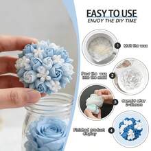 1个3D多花硅胶模具，适用于树脂和肥皂 - 3D喷雾玫瑰设计，高品质模具，适用于珠宝、蜡烛、粘土、家居工艺品，硅胶模具（不含成品） - 多花簇模具 - 查看 2