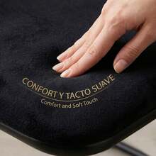 Well Home Folding Velvet Chair, Black, 40x38cm Seat, Padded, Metal Frame - Black - View 3