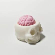 Pressable Brain And Skull Replica - Realistic And Soft Psychological Model With Expressive Eyes, Durable Plastic For Indoor And Outdoor Decoration, Suitable For Halloween, Neuroscience Parties, Home, Office - Pressable Skull And Brain For Anatomical Display, A Scary And Educational Gift For Horror Enthusiasts And Science Fans - 查看 5
