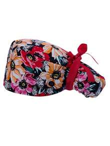 Adjustable Women's Surgical Cap, Ponytail Surgical Cap With Button And Ribbon Tie, Suitable For Nurses On Valentine's Day - Multicolor - View 7