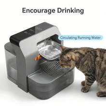 3.2L Automatic Flip Cat Water Dispenser, Self-Cleaning Pet Water Feeder With Detachable Stainless Steel Bowl, Dual-Layer Circulating Water Design For Indoor Cats - 3.2L - View 2
