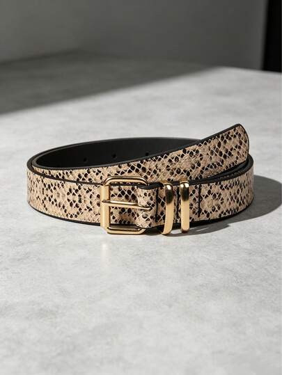 1条女士蛇纹腰带，高端装饰细腰带，百搭牛仔裤及其他服饰，现货供应