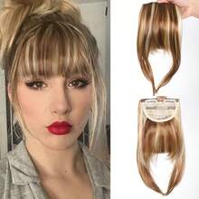 Synthetic Fake Hair Bangs 2Clips In Hair Extension Neat Front Fake Fringe False Hairpiece For Women Clip In Bangs - Multicolor - View 16