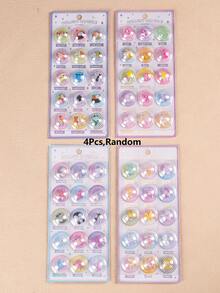 [2026 New] 3D Capsule Glitter Stickers, Transparent Capsule Shape, Cute Cartoon Style Design. Waterproof, Reusable, Repositionable, Self-Adhesive, Made Of High-Quality Resin Material. - Multiple Colors Available [Style/Packaging Random] - View 10