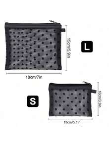1 pieza/Set Mini bolsa con diseño de malla en forma de corazón, bolsa de cosméticos portátil de nailon transparente, bolsa de maquillaje con cremallera minimalista, bolsa interior multifuncional para viajes, monedero, bolsa para guardar joyas, regalo de temporada nueva, primavera/verano, aniversario, vacaciones, vuelta al colegio, bolsa de cosméticos, nuevo lanzamiento 2025, bolsa, bolsa de maquillaje, esencial de viaje - Multicolor - Ver 18