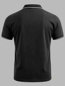 3件組男友風男士輕量透氣跑步健身運動休閒短袖 Polo 衫與條紋 T-shirt 套裝，夏季運動 - 彩色 - 查看 2