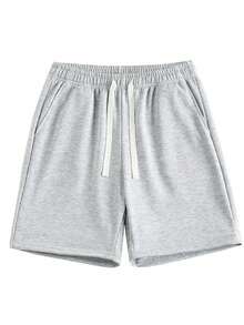1 pièce Short décontracté pour homme, Jogging pour homme, Sports d'extérieur d'été pour homme, Course et fitness, Short bermuda de sport - Gris pâle - Voir 4