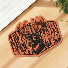1 Deer Head Woven Label Patch - A - View 6