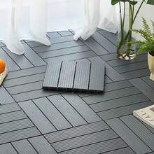 1 Tấm, 6 Tấm, Sàn nhựa tự lắp ghép 29,5cm, chịu lực cao, thích hợp cho sân, vườn, ban công. Sàn nhựa tự lắp ghép ngoài trời cho sân, hiên nhà. - sọc - Xem 2