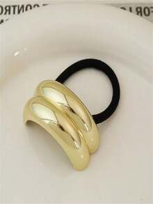 3 piezas Coletero de metal dorado, elegante y versátil, accesorios para el cabello con elástico estirado para mujeres, coleteros, bandas elásticas para el cabello, scrunchies, cuerda para el cabello, elásticos para el cabello, accesorios para la cabeza, banda elástica, para festival, fiesta - Multicolor - Ver 10