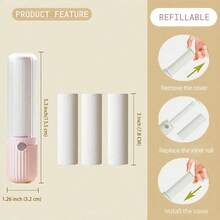 Portable Mini Refillable Lint Roller - Strong Sticky Lint Brush For Clothes, Bedding, Pet Hair, Travel Size Fuzz Remover - Multicolor - View 9