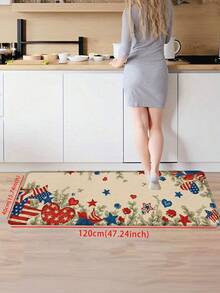 1pc Striped & Star Pattern Kitchen Mat, Independence Day Rug, Washable Kitchen Rug, Machine Washable Rug, Floor Covering/Doormat, Foot Mat, Door Mat, Home Decor, Bohemian Style Rug, Turkish Rug, Area Rug, Striped Rug, Runner Rug, Hallway Rug, Kitchen Rug, Suitable For Parties, Holidays, Gatherings, Gifts, Dinner Parties, Etc., Rug, Door Mat, Kitchen Mat, Area Rug, Kitchen Supplies, Kitchen Decor, Kitchen Mat, Kitchen Floor Mat, Kitchen Set, Foam Mat - American Pastoral Patriotism - View 16