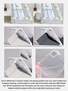 臘腸狗蝴蝶結櫻桃圖案保護殼，相容 iPad Air 4/5 10.9 吋、7/8/9 代 10.2 吋，內建筆槽，相容 Tab S6 10.4 吋、Tab A7 Lite 8.7 吋，返校季情人節新年禮物 - 彩色 - View 7