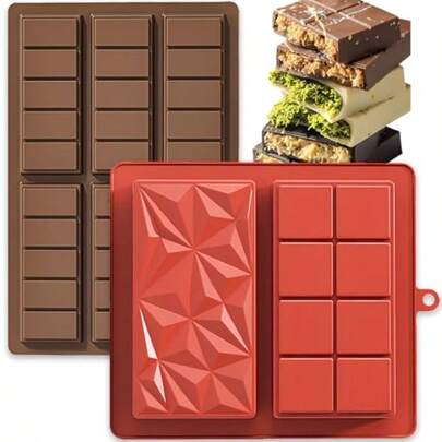 Large Silicone Thick Chocolate Bar Mold, Dubai Style Chocolate Bar Mold, Suitable For Filling With Pistachios