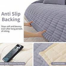 YSTYLE Soft Fleece Sofa Cover, Non-Slip Sofa Cover, Durable And Washable, Suitable For 1/2/3/4 Seater Sofas And Corner Sofas With Chaise Longue Section - Light Grey - View 5