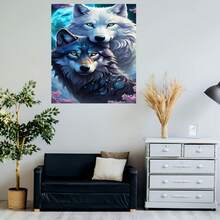 Kit de Pintura de Diamante 5D Majestic Wolf DIY, 15.75x27.56in - Arte de Diamante Redondo Completo para Principiantes, Decoración de Pared para el Hogar - Enmarcado - Ver 5