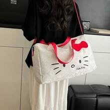 (Sanrio) 1 chiếc - Túi du lịch Hello Kitty thời trang, dung tích lớn, kiểu dáng ngắn, túi công tác, túi đeo vai thường ngày, túi xách hoạt hình dành cho nữ, màu hồng và đen dễ thương, phù hợp cho công tác, thể thao và tập luyện. Có ngăn đựng thẻ hành lý ở phía sau, tiện lợi mang theo. Túi du lịch đa năng này phù hợp cho cả nam và nữ, là lựa chọn lý tưởng cho các chuyến du lịch nghỉ dưỡng. - Xem 6