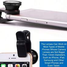 1pc Universal Smartphone Camera Lens, Black Minimalist Design, Clip-On Style Compatible With Various Phone Models, Full System Adaptability, High-Definition Photography And Live Streaming Accessory - Camera - View 9