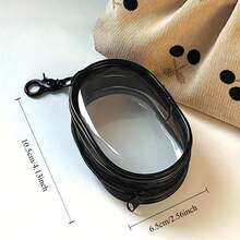 Love Hidden In The Bag, 1pc/3pcs Mini Transparent Zipper Storage Pouch With Letter And Flower Design, Amazing Couple Bag Charm! Can Also Compactly Store Small Items, Black And White Color, Exquisite And Small - Multicolor - View 1