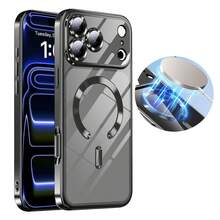 1 ốp lưng bảo vệ ống kính từ tính mạ điện bóng đen Hadaasi, tương thích với iPhone 17e, 17 Air, 17 Pro Max, 11, 12, 13, 14, 15, 16 Pro, Pro Max, và tương thích với Samsung Galaxy S26 Ultra/S26 Plus/S26/S26 Edge, S22, S23, S24, S25 Ultra, A57/A37/A17/A07/A56/A36/A26/A55/A35/A25/A15, hỗ trợ sạc không dây, phiên bản quốc tế, không phải phiên bản nội địa. - màu đen - Xem 3