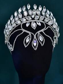 Luxurious Crystal Crown Headband, Bridal Hair Accessory Suitable For Wedding And Party,Festival,Elegant - Multicolor - View 3