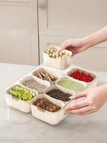 1pc Snack Container With Lid And Handle Tray - Portable Snack Platter - Transparent Fruit Snack Storage Box, Ideal For Road Trips, Not Dishwasher , Essential Item. Candy Bag, Plate, Party Plate, Elegant Plastic Plate, Gift Bag, Bowl, Food, Mother's Day, Mom, Mother's Day Gift, Flowers, Jewelry, Mother's Day Decor, Mother's Day Party Supplies, Women, Pink, Gift Set - Multicolor - View 11