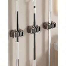 1/3pcs Wall Mounted Mop & Broom Holder, Modern Plastic Storage Clip, No Drill Adhesive Storage Solution, Suitable For Bathroom And Kitchen, Practical Hooks - Nhiều màu - Xem 2