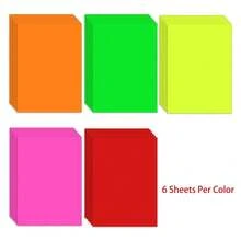 A4 30sheets Neon Color High Light Fluorescent Labels Color Printable Sticker Self Adhesive Sticker For Laser & Inkjet Printer(5 Colors, 6 Sheets Per Color) - A4 - View 7