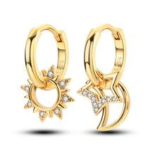 Một đôi bông tai bạc Sterling, với thiết kế hình ngôi sao, mặt trăng và mặt trời bất đối xứng, cũng như bông tai mạ vàng với hình mặt trời, mặt trăng và ngôi sao bất đối xứng. Dù là để làm quà tặng hay để đeo hàng ngày, những kiểu dáng này đều cực kỳ được ưa chuộng trong giới nữ trẻ. - Nhiều màu - Xem 13