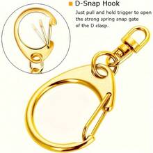 50Pcs/ Bag D-Shaped Eight Character Keychain, Durable Zinc Alloy Keychain, Suitable For Hanging Ropes And DIY Hanging Decorations, Party Gifts, And Decorative Keychains - C-shaped Buckle - View 4