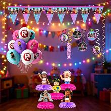 Roblox Bộ trang trí sinh nhật bé gái 33 món, đồ dùng tiệc tùng phù hợp cho Lễ Tạ ơn, Halloween và Giáng sinh, thích hợp cho các buổi lễ kỷ niệm, tiệc tốt nghiệp, họp mặt và những dịp đặc biệt. - Cô gái Roblo, Bóng bay, Tổ ong, Hình xoắn ốc, Cờ tam giác - Xem 1