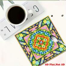 4pcs Exquisite Diamond Painting Placemat Set, DIY Geometric Abstract Mandala Style Mosaic Placemat, Featuring Precise Square And Round Diamonds, Waterproof And Durable, Suitable For Family Gatherings, Indoor Dining, Kitchen, Parties, Camping, Table Holiday Decor, Diamond Art Painting Set As Gift For Home, Friends, Valentine's Day, Mother's Day, Christmas, Holiday Parties - View 5