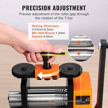Rolling Mill, 2.95"/75 Mm Jewelry Rolling Mill Machine, 1: 2 Gear Ratio, 3-In-1 Multi-Function Rolling Mill, 0.03-6.5mm Press Thickness For Metal Jewelry Making Sheet Square Wire Semicircle - 1: 2 Gear Ratio 2.95"/75mm 0.03-6.5mm - View 4