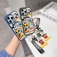 This Disney Mickey Mouse Pattern Lanyard Phone Case Features A Strong Magnetic Closure And Full Coverage Of Acrylic And TPU Material. It's Shockproof, Lightweight, And Suitable For IPhone17/16/11/13/15/15 Plus/15 Pro/15 Pro Max/12/14 Pro Max/11 Pro Max/12 Pro/12 Pro Max/13. It's A Popular Birthday Gift, Business Gift, Durable, Stain-Resistant, And Fingerprint-Resistant New Phone Case For Men And Women. It Also Includes A Mickey Mouse Phone Case And Mickey Mouse Doll Bracelet. Compatible With SamsungGalaxy S20, S21, S22, S23, And S24 Series. It's The Perfect Gift For Friends And Family. This Stylish Phone Case Is Fun, Lightweight, And Durable. IPhone17 Pro Max Phone Case, Minnie Phone Case. - Màu xanh lam - Xem 4