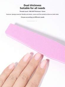 BAOSHIMAN 100/180 Grit Nail File & Polisher Set For Natural Nails, 13mm Thick, Professional Nail Salon Tools, Diamond Sponge Nail Buffer, Nail Care - Multicolor - View 5