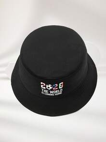 1 pièce Chapeau seau homme 2026 nouveau motif CANADA brisé imprimé personnalisé populaire minimaliste protection solaire noir multicolore mode décontractée extérieure convient pour le port quotidien les voyages en plein air la pêche le visionnage de sports cadeau polyvalent Coupe du Monde 2026 - D - Voir 3