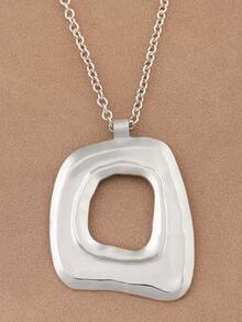 SUPBORA 1 pieza Collar con colgante bohemio de estilo abierto de plata de moda/dorado mate de gran tamaño - Oro y plata - Ver 12