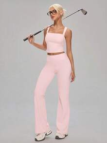 MASKERT Women's Slim Fitting Camisole, Yoga Pilates Shaping Vest, Gym Strength Training, Outdoor Morning Running Vest - Pink - View 9