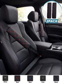 2pcs/1pc Universal Car Seat Belt Shoulder Pads - Breathable Leather Shoulder Strap Protectors, Soft Seat Belt Covers, Protect Neck And Shoulders, Ideal Car Interior Accessory For Most Car Models - Type a - View 1