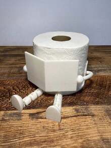 Madebyblanc创意人形厕纸架 - 有趣的坐姿设计，ABS塑料材质，可用于收纳卫生纸/新奇家居装饰/桌面整理，适合家庭/成人/青少年，可放置于浴室/卧室/客厅，亦可作为万圣节/感恩节/圣诞节礼物，送给朋友/家人/女主人，简约INS风（厕纸架/浴室收纳/趣味家居装饰/恶搞礼物/独特礼物/浴室配件/桌面整理架） - 彩色 - 查看 7