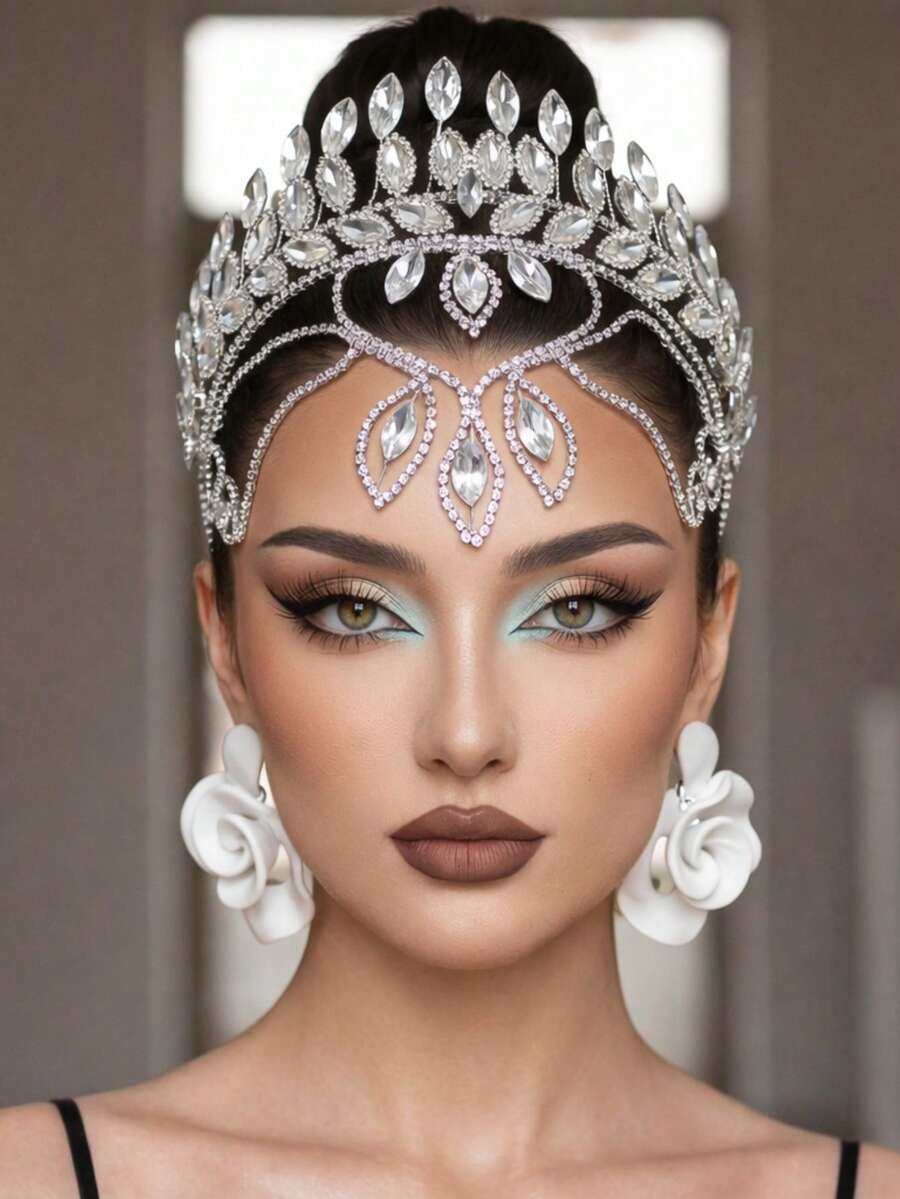 Luxurious Crystal Crown Headband, Bridal Hair Accessory Suitable For Wedding And Party,Festival,Elegant